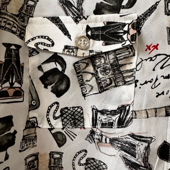 * KARL LAGERFELD * PARIS WHIMSY PRINTED Button POPLIN SHIRT - Picture 4 of 7